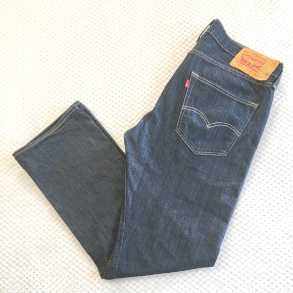 LEVI'S 501 MENS JEANS SIZE W36 L32 BLACK COLOR PRE OWNED - Picture 2 of 11